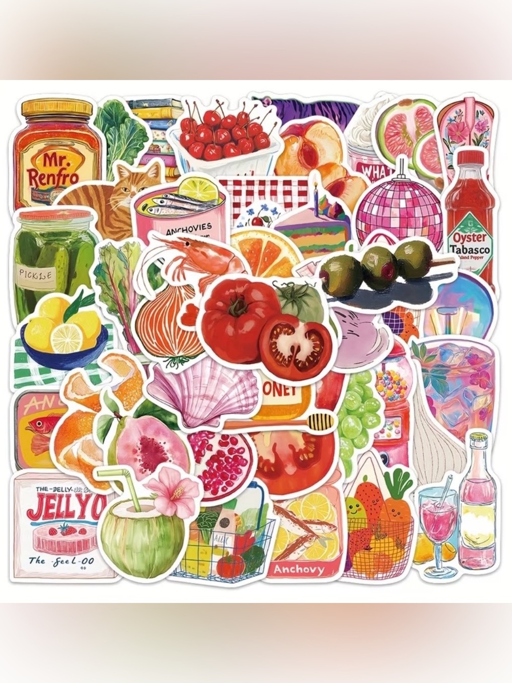 50 European Summer Aesthetic Stickers Coastal Market Scrapbook Pack - Picture 5 of 8
